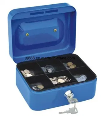 Cassetta per contanti in acciaio da 6 pollici con serratura a chiave per vassoio porta soldi (JGH0010)